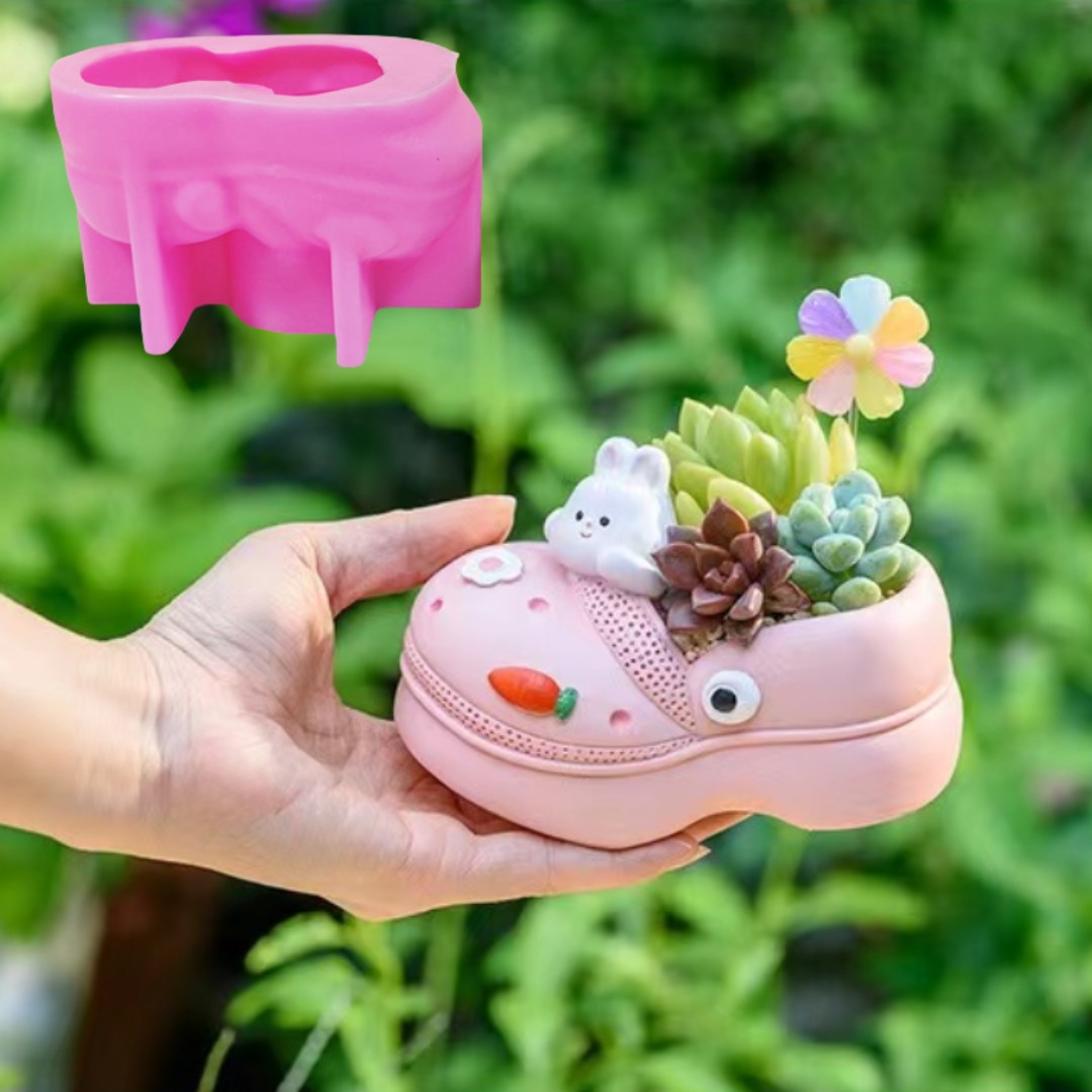 Potsticker Mold - 3D Tier Hausschuhe Sukkulente Blumentopf Harz