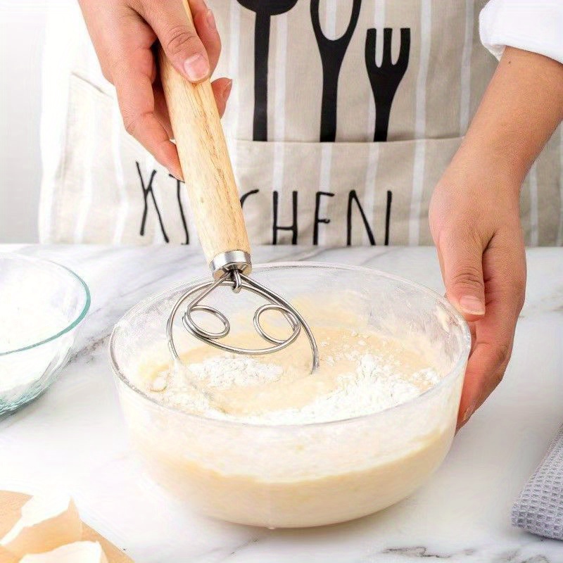 Danish Pancake Pan - Manueller Teigmixer, dänischer Teig, Schneebesen, Edelstahl,