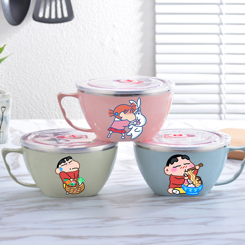Dim Sum Basket - Crayon Shin-chan Nudelschüssel, große Kapazität, Edelstahlschüssel,