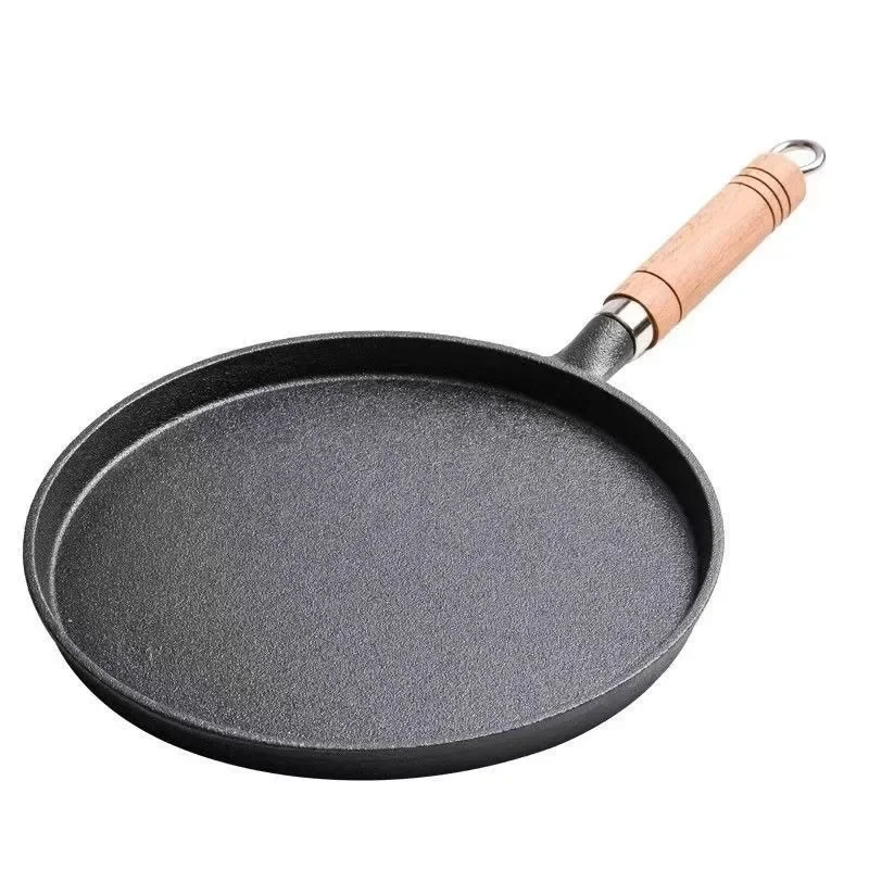 Mini Pancake Griddle - 26 cm Gusseisen-Bratpfanne, unbeschichtet, antihaftbeschichtet, für