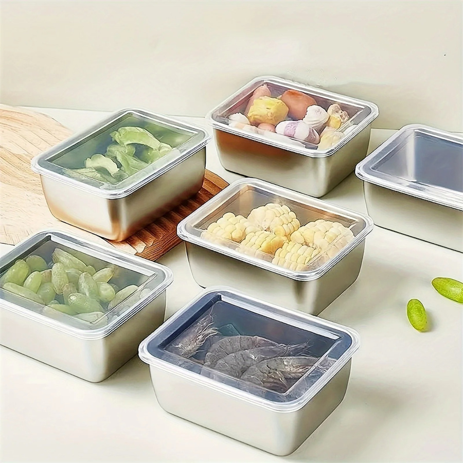 Dim Sum Basket - 1/3/5 Stück Edelstahl-Aufbewahrungsbox für Lebensmittel, Frischhaltebox