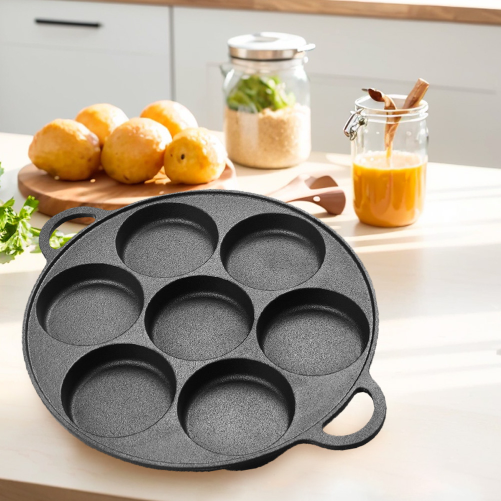 7-Loch Bratpfanne aus Gusseise – Egg Waffle Pan Bewertung und Preis